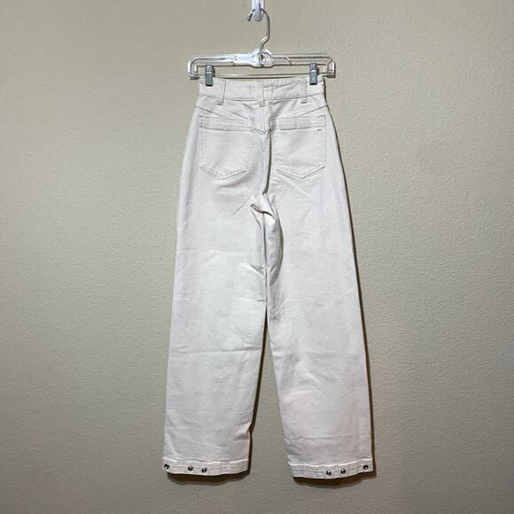 MADEWELL Jeans Women Sz 23 White Perfect Vintage Wide Leg High Rise Snap Hem NWT - Picture 11 of 14
